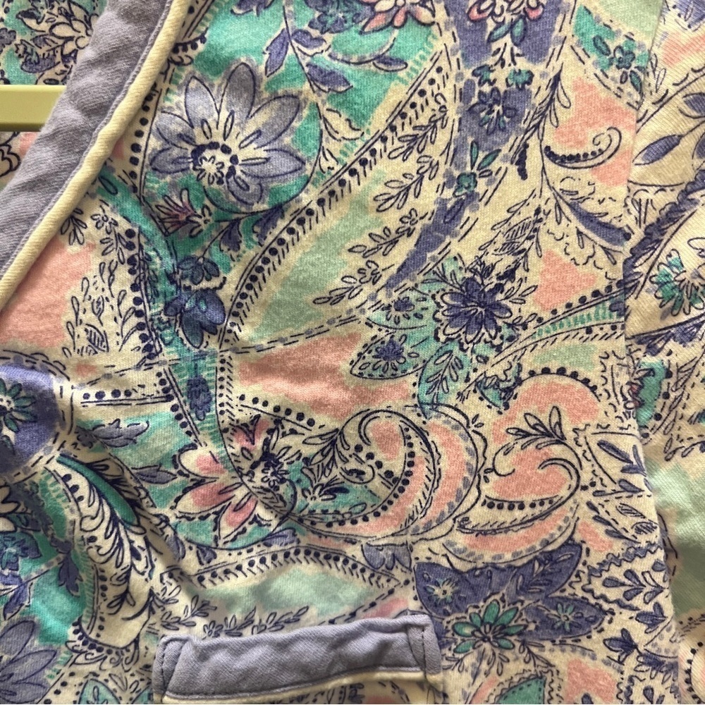 Aria, 2-Piece Pajama Set, lavender & aqua print Large - Picture 2 of 12